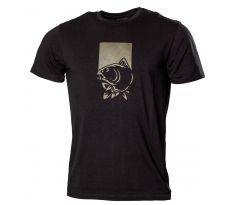 Nash Čierne Tričko Make It Happen T-Shirt Fish Logo Black